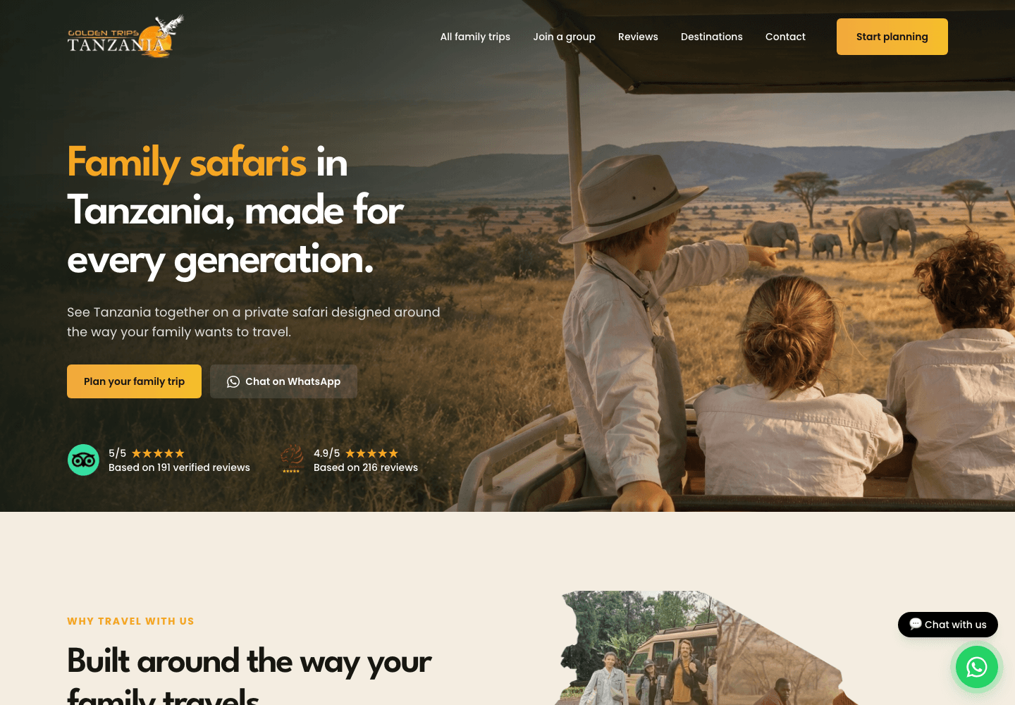 Golden Trips website homepage